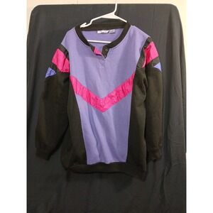 Vintage 90s Sweatshirt LAUREN BROOKE Sport Colorblock‎  Womens L Retro